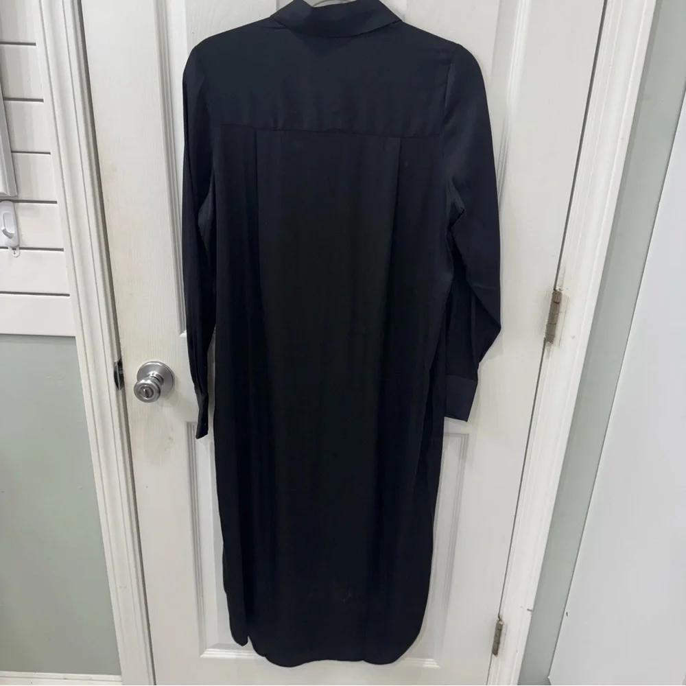 Quince black stretch washable silk shirtdress size small- NWOT - Picture 11 of 16